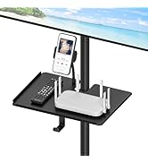 Universal Metal Clamp-on Shelf Pole Stand for TV Cart Stand, Speaker Stand, Microphone Stand Tray...