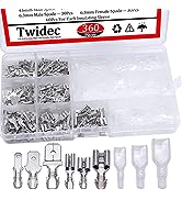 Twidec/360Pcs 2.8/4.8/6.3mm Quick Splice Male and Female Wire Spade Connector Crimp Terminal Bloc...
