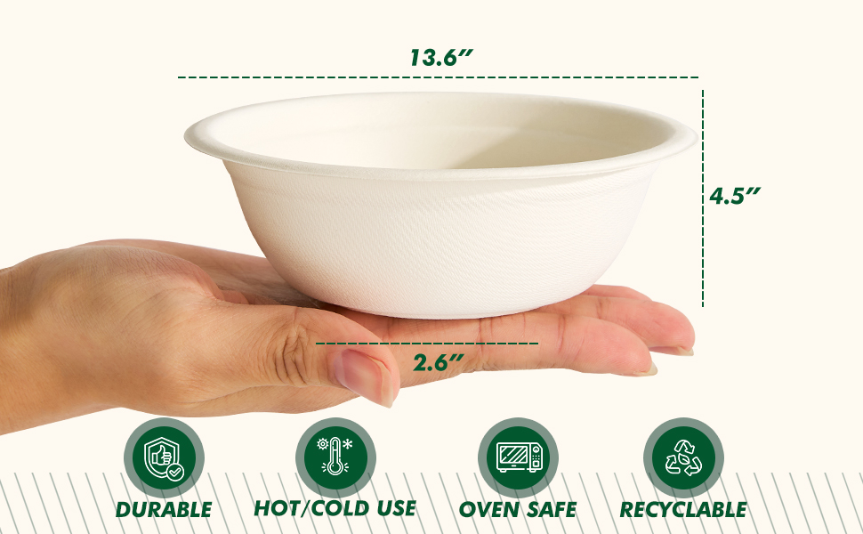 13.6 inches across the top, 2.6 inches across the bottom, and 4.5 inches tall.