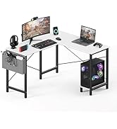 OLIXIS L Shaped Desk, 50-Inch Office Computer Gaming Desks Corner PC Table with Side Bag and Reve...