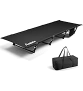 Anbte Ultralight Camping Cot Save Effort, Comfortable Camping Bed Supports 275 Lbs with Side Pock...