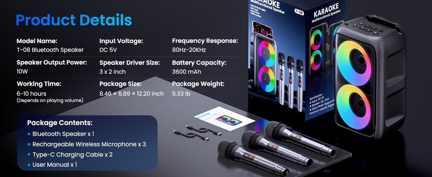 bluetooth speakers wireless karaoke machine speaker with microphone bluetooth speaker loud