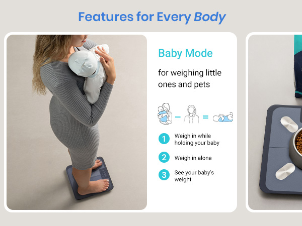 baby mode for weighing little ones and pets