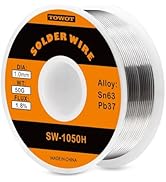 TOWOT 63-37 High Purity Tin Lead Rosin Core Solder Wire for Electrical Soldering, Content 1.8% So...