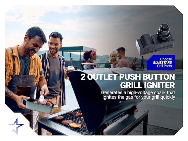bluestars dhlg-12 2 outlet push button grill ignitor spark generator broil king broil-mate charbroil