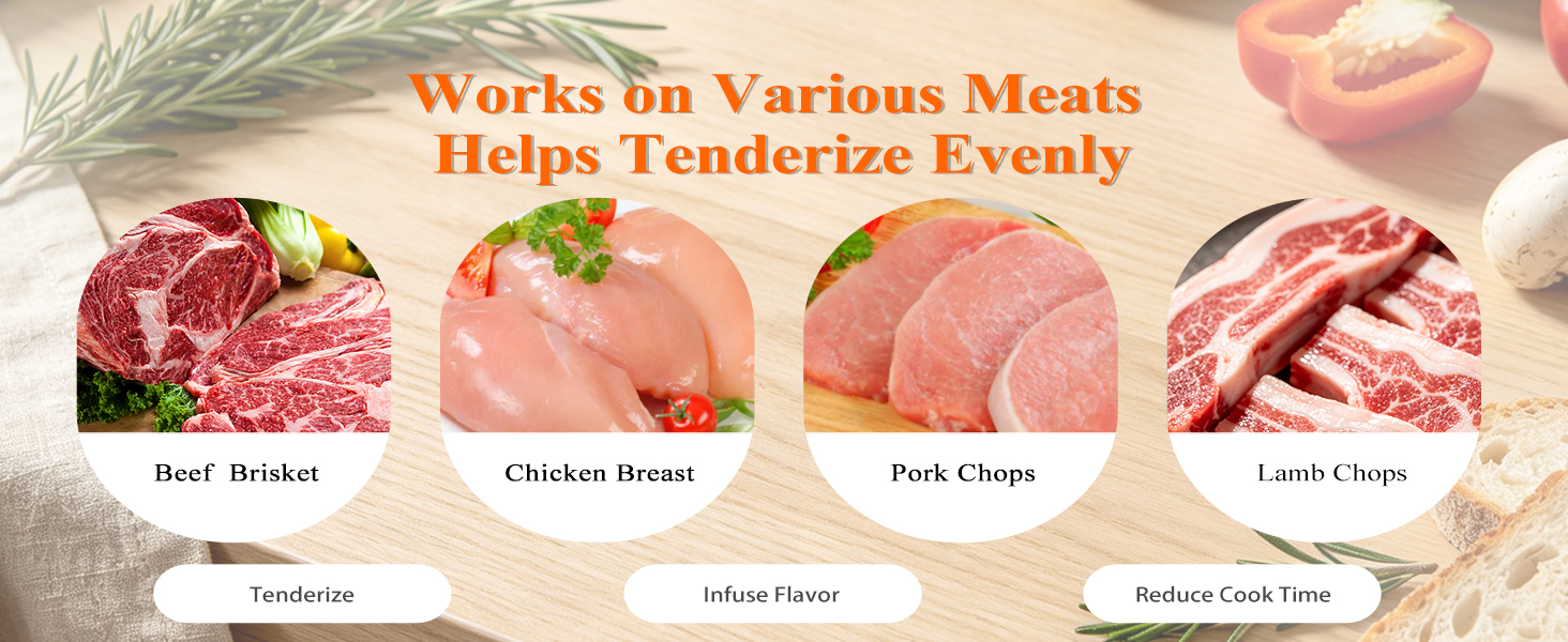Works on Various MeatsHelps Tenderize Evenly
