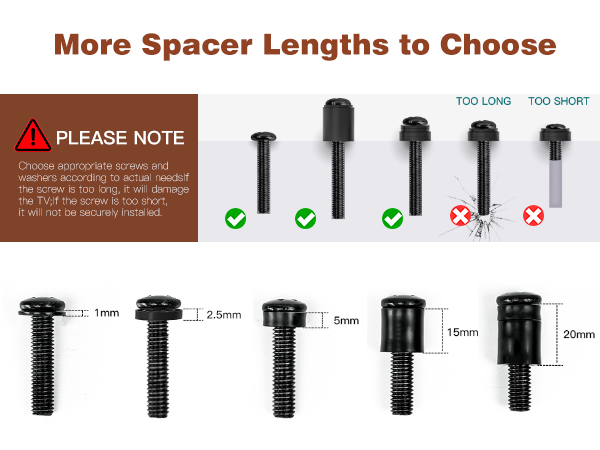 Universal TV Mounting Hardware Screw kit Set