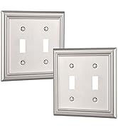 DEWENWILS Double Toggle Wallplates, Brushed Nickel Light Switch Covers, Heavy Duty Matel Material...