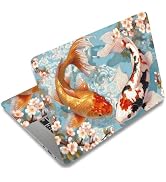 SUPERDANT Laptop Skin Sticker Decal 3-Pack Golden Fish Pattern for Surface Protection and Customi...