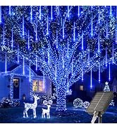 Brightown Solar Christmas Lights Outdoor, 16 Tube Meteor Shower Lights | 384 LED, IP65 Waterproof...