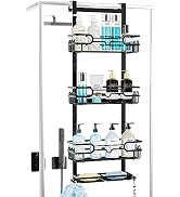 Consumest Over The Door Shower Caddy with 2 Soap Holders, 4 Tier Adjustable Hanging Shower Caddy ...