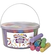 Colorations Sidewalk Chalk – 50pc 4” x 1” Washable, Bright Colored Chalk Set – Fun Kid Art Colors...