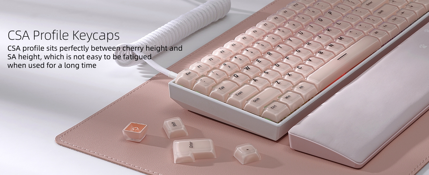 Womier pbt Jelly Keycaps Frosted, Foundation Shine Through Keycaps for Mechanical Keyboards