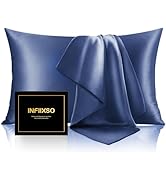 INFIIXSO Mulberry Silk Pillowcase for Hair and Skin, Silk Pillow Cases Queen Size with Hidden Zip...
