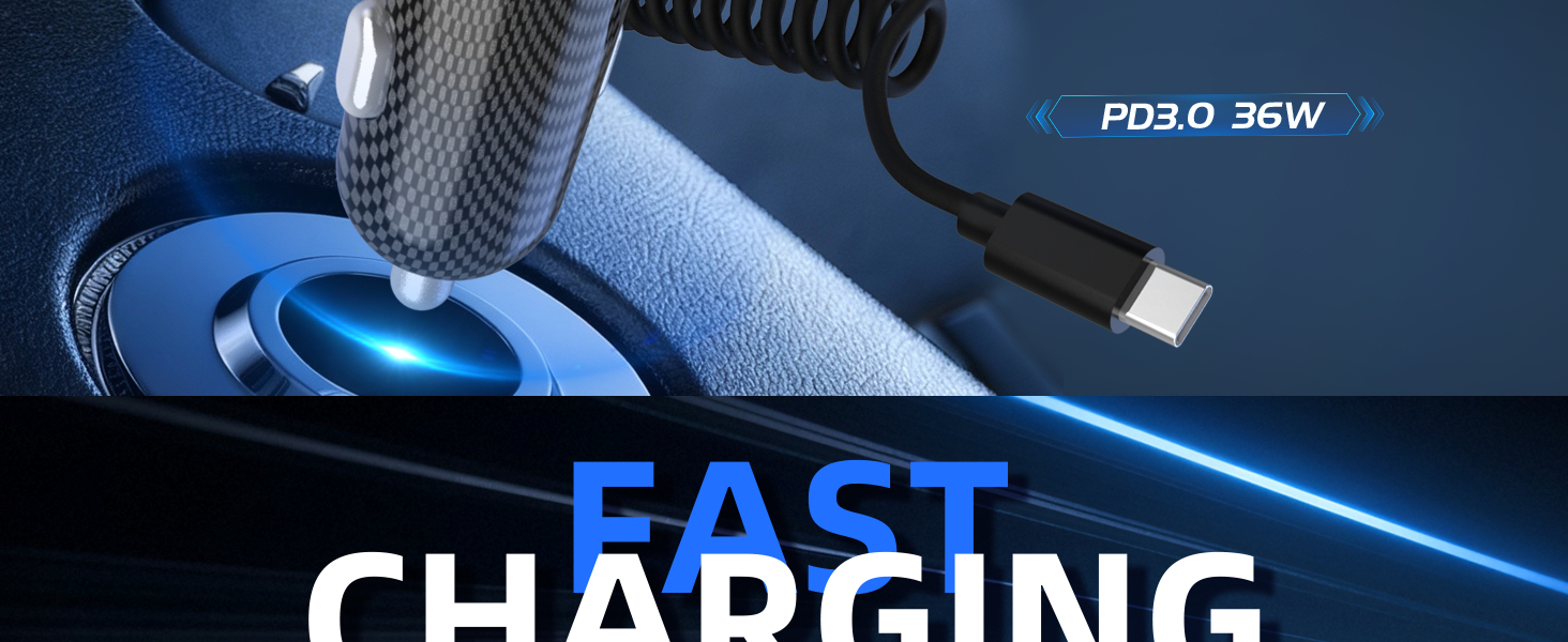usb type c cable fast charging car charger iphone
