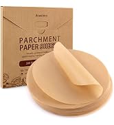 200Pcs Parchment Paper Rounds, 8 Inch Baking Parchment Circles, Precut Baking Sheets Round, Burge...