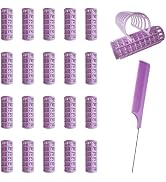 ULIFEBETTER 20 Pack Snap Hair Roller Plastic Hair Rollers Set, 0.98Inch/2.5cm Heatless Rollers, S...