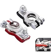 Icyfond 2PCS Battery Terminal Connector, Positive &amp; Negative Auto Battery Cable Terminal Top Post...