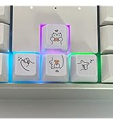 BRILA Cute Keycaps for Mechanical Keyboards - R1 Height - ABS Material - 4Pcs Replacement Cap for...
