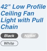 Passky Ceiling Fans with Lights, 42 inch Low Profile Ceiling Fan with Pull Chain and Remote Contr...