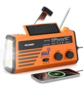 Peakeep Emergency Radio NOAA Weather Alert Battery Solar Crank Powered
