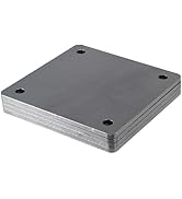 6" x 6" Steel Plate with Holes – 3/16" Thick, 4-Pack Square Steel Base Plates with Pre-Drilled Ho...