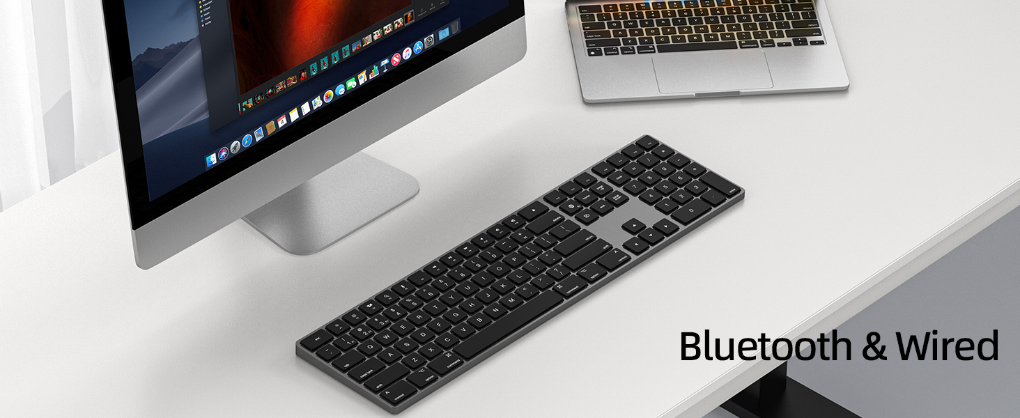 Bluetooth Slim Keyboard for Mac Low-Profile Silent Flat Key Apple iMac, MacBook, Mac