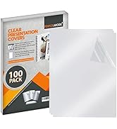 PERFORMORE 100 Pack of Binding Presentation Covers for Binding Machines, 8.5" X 11" 0.18mm Thick,...