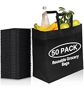 50 Pack of Black Reusable bags Medium Size