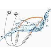 MOCANIO Neckband Headphones Semi-in-Ear Stereo Deep Bass Wireless Earbuds 27g Ultra-Lightweight C...