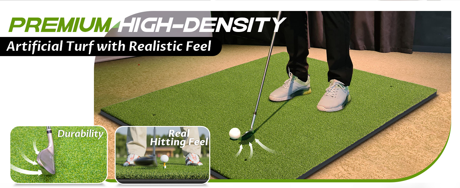 durable high density golf simulator mat closely mimics the real hitting feel