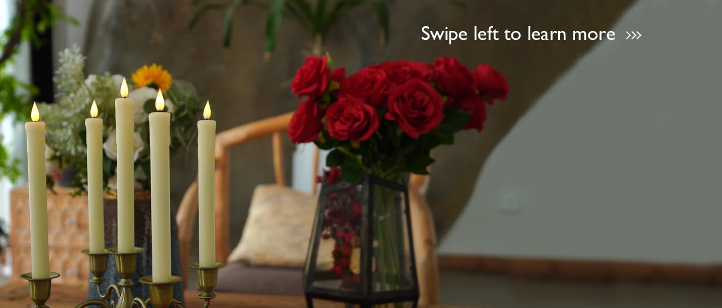ivory flameless taper candles