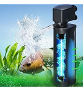 660GPH Aquarium Filter, UV Sterilizer for Aquarium for 100-400 Gallon, 24V DC Powerful Pump for L...