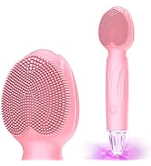 Facial Cleansing Brush, USB Rechargeable Waterproof Face Scrubber for Women, Upgrade Silicone Per...