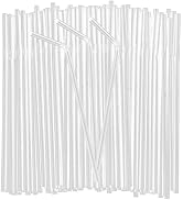 150PCS Disposable Plastic Drinking Straws - Flexible Straws Disposable Long Colorful PP Plastic S...
