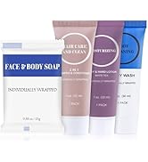 Travel Size Toiletries Set Bulk, Individually Wrapped 1 oz Mini Body Lotion Shampoo &amp; Conditioner...