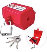 Plug Lockout with Locking Tag, Industrial Grade Anti-Touch 110v Electric Plug &amp; Thermostat Plug P...
