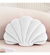 XIAIJIA Seashell Decorative Pillow Shell Shaped Throw Pillow 3D Insert Beach Pillow Soft Velvet P...