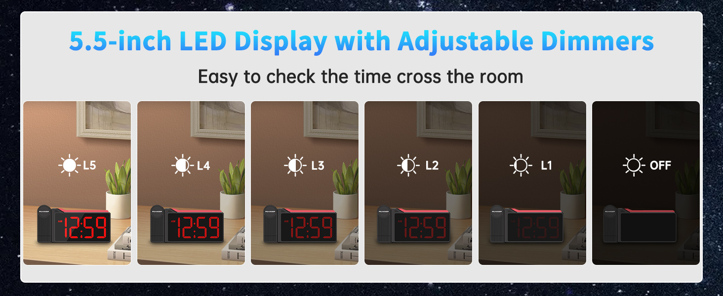 clock with projection on ceiling