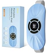 Portable Cordless Heating Pad for Period Cramps, Voice Reminder Menstrual Heating Pad with 6 Heat...