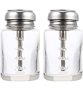 FOMIYES 2pcs Push Down Dispenser Bottle Glass Empty Lockable Liquid Pumping Dispenser Glass Bottl...