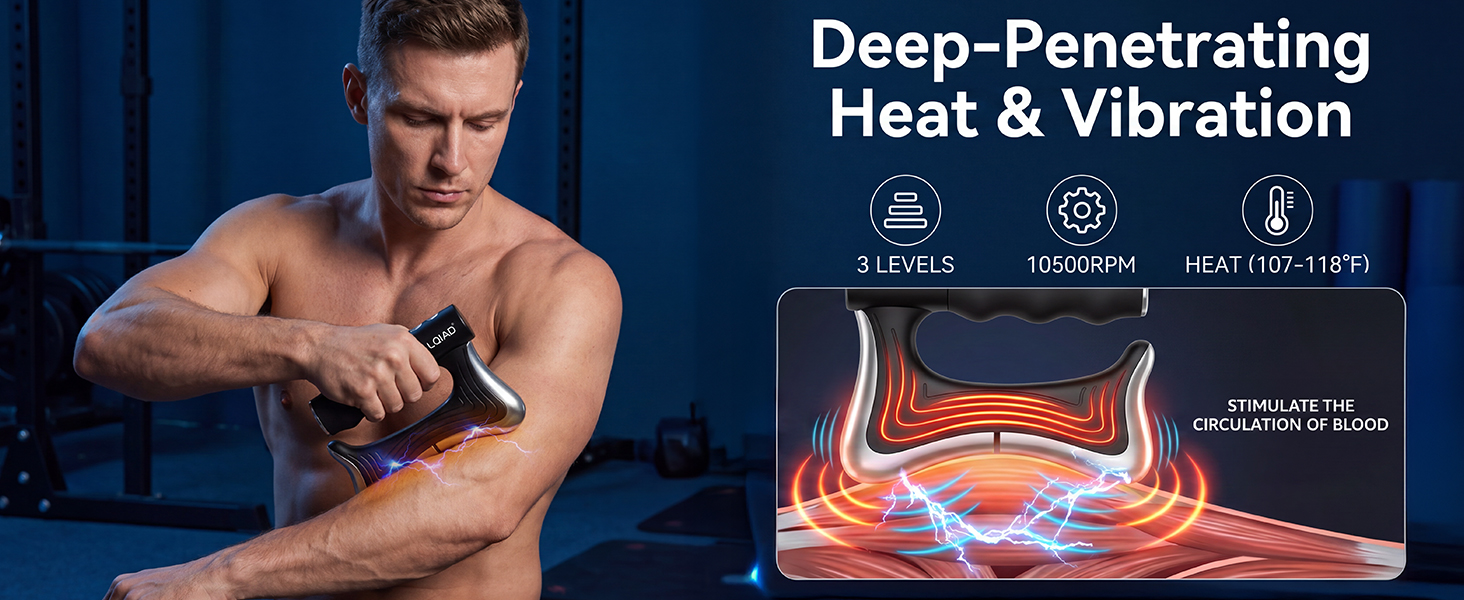 Fascia Release Device with Heat and Vibration Therapy for Deep Tissue