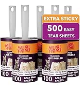 Lint Rollers for Pet Hair Extra Sticky, 500 Sheets Mega Value Set Lint Roller with 5 Upgraded Han...