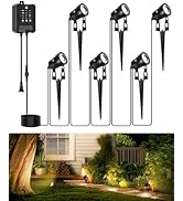All-in-One Low Voltage Landscape Lighting, Dusk to Dawn Transformer Timer, Waterproof Spotlights,...