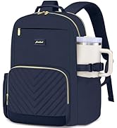 Focdod Laptop Backpack for Women Bookbag: 15.6 inch Work Backpacks with Pouch Pocket for Large Ca...
