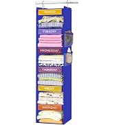 homyfort Weekly Clothes Organizer for Kids, 6-Shelf Hanging Closet Organizer with Colorful Labels...