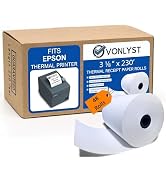 Vonlyst 3 1/8 x 230 Thermal Paper Receipt Roll for Epson Printer (Pack 48 rolls)