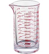 Ackers Shot Glass Measuring Cup 4 Ounce/120ML Liquid Heavy High Espresso Glass Cup Red Line,V-Sha...