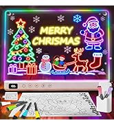 Lumiboard Led Drawing Board with 13 Light Effects, 13.7"x10" Rechargeable Glow Doodle LED Note Bo...