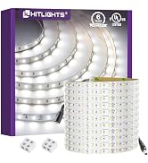 HitLights White LED Strip Lights 5000K 24V, 26.2ft Cuttable Tape Backed 3oz PCB, UL Listed, 1325 ...